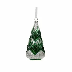 New ✨ Green & Silver Glass ???? Christmas Tree Ornament by Ashland® ????