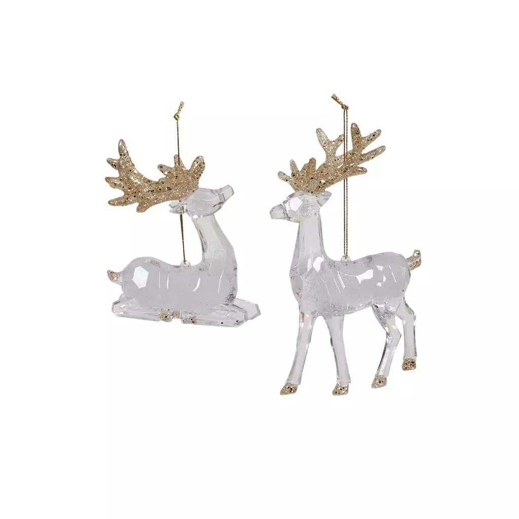 Brand new ???? Assorted Clear & Glittery Gold Deer Ornament by Ashland® ???? 3 Brand new ???? Assorted Clear & Glittery Gold Deer Ornament by Ashland® ????