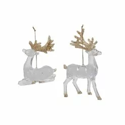 Brand new ???? Assorted Clear & Glittery Gold Deer Ornament by Ashland® ???? 5 Brand new ???? Assorted Clear & Glittery Gold Deer Ornament by Ashland® ???? -Ashland Sales 10698495 2