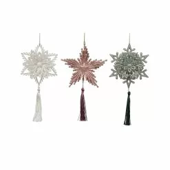 New ???? Assorted Snowflake Tassel Ornament by Ashland® ????