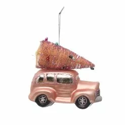 Best Pirce ⭐ 4.8'' Pink Car with Tree Glass ❄ Christmas Ornament by Ashland® ????