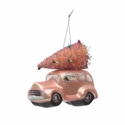 Best Pirce ⭐ 4.8'' Pink Car with Tree Glass ❄ Christmas Ornament by Ashland® ???? -Ashland Sales 10698531 3