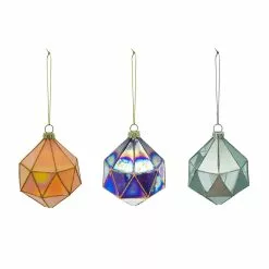 Best deal ???? Assorted 4.5'' Geometric Diamond Glass ❄ Christmas Ornament by Ashland® ????