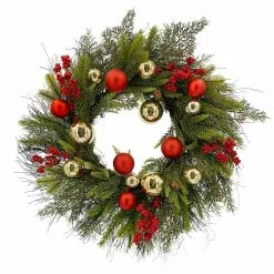 Outlet ???? 22" Pine, Ornaments & Berries Outdoor Wreath by Ashland® ????