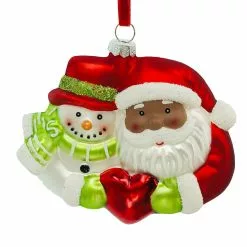 Coupon ???? Santa & Snowman Heart Glass Ornament by Ashland® ❤️ -Ashland Sales 10698811 2