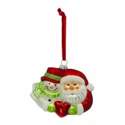 Top 10 ???? Santa & Snowman Heart Glass Ornament by Ashland® ????