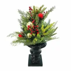 Outlet ???? 24" Pine, Berry & Ornaments Outdoor Arrangement by Ashland® ⭐