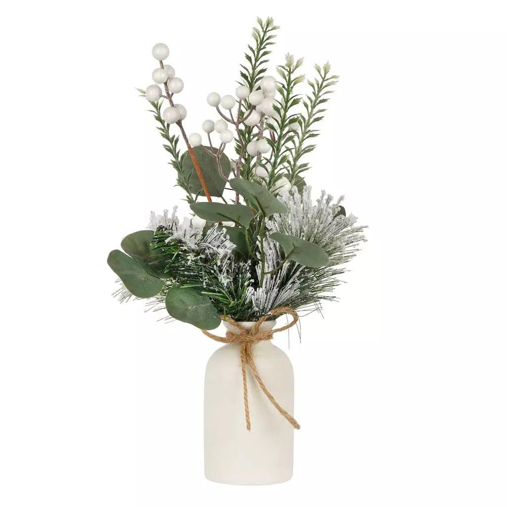 New ???? 16" Berry & Pine Needle Arrangement in Ceramic Vase by Ashland® ⭐ 3 New ???? 16" Berry & Pine Needle Arrangement in Ceramic Vase by Ashland® ⭐