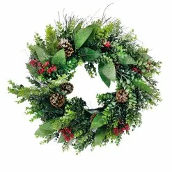 Brand new ???? 24" Sugar Eucalyptus, Red Berry & Pinecone Wreath by Ashland® ????