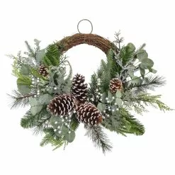Outlet ⭐ 22" Icy Mixed Pine & Silver Berry Half Wreath by Ashland® ????