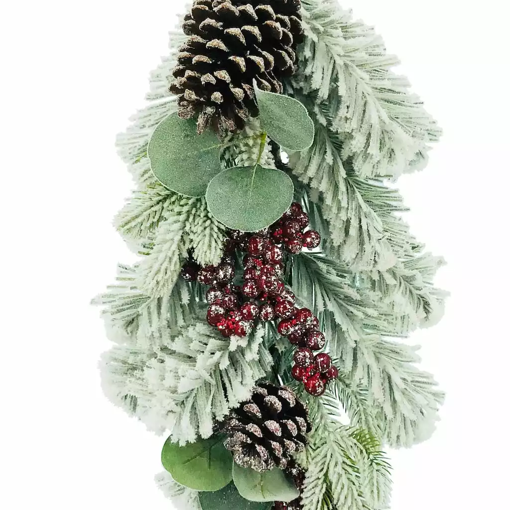 Wholesale ???? 24" Flocked Leaf Pinecone & Berry Teardrop by Ashland® ???? 4 Wholesale ???? 24" Flocked Leaf Pinecone & Berry Teardrop by Ashland® ???? - Image 2