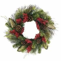 New ⌛ 24" Pine, Magnolia Leaf & Pinecone Wreath by Ashland® ????