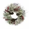 Cheap ✔️ 24" Glittery Flocked Green & Red Berry & Leaf Wreath by Ashland® ❤️ -Ashland Sales 10698940 1