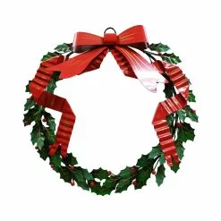 Buy ???? 16" Berry, Leaves & Bow Metal Wall Wreath by Ashland® ????