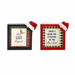 Coupon ⭐ Assorted 6.6'' Block Sign with Santa Hat Tabletop Décor by Ashland® ❤️