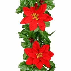 Best reviews of ???? 6ft. Red Velvet Poinsettia & Berry Chain Garland by Ashland® ⌛
