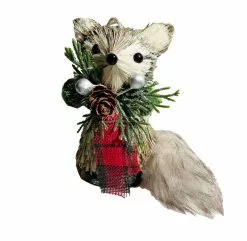 New ???? 4'' Fox with Plaid Scarf ❄ Christmas Ornament by Ashland® ????