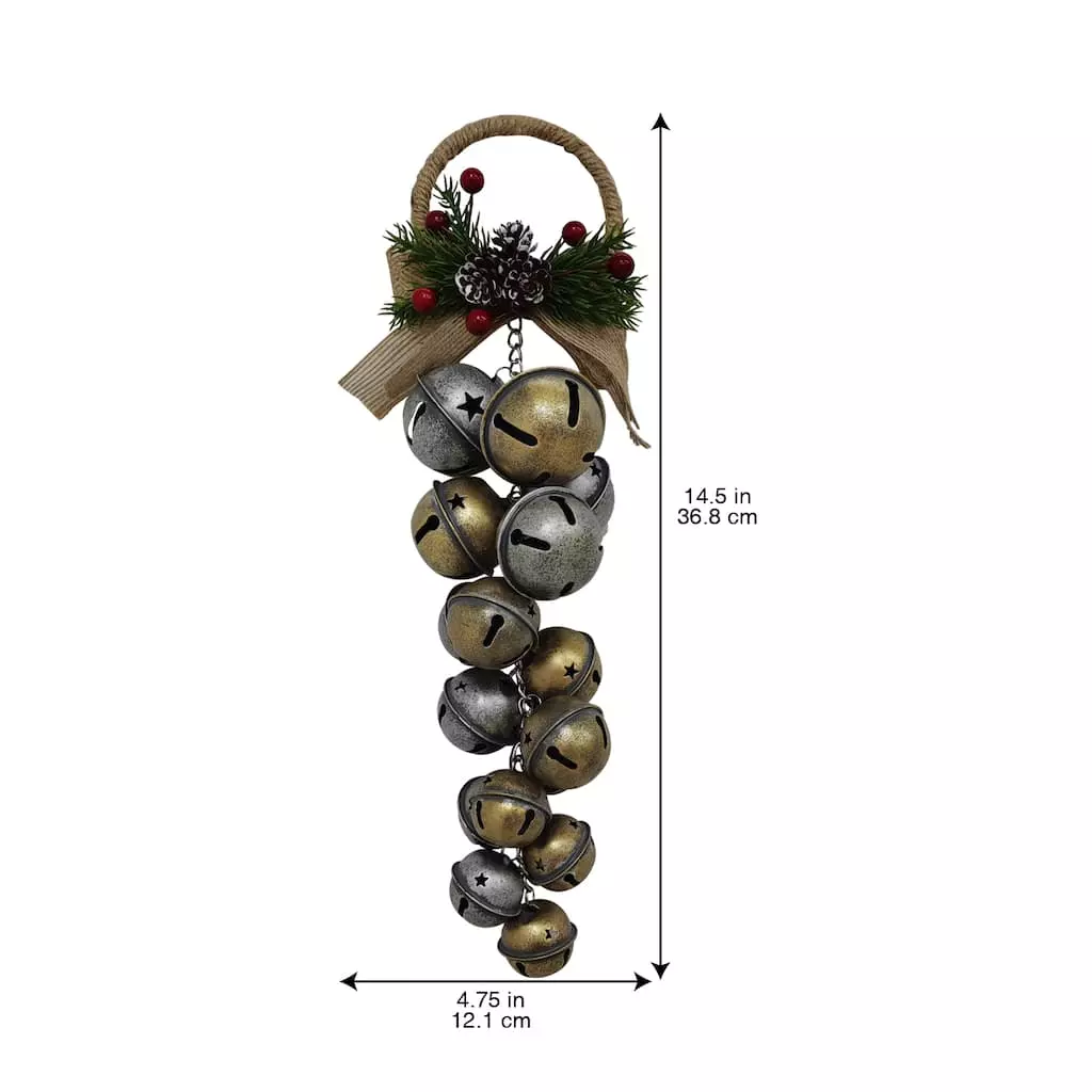 Cheap ???? 14.5" Silver and Gold Bell Bunch Door Hanger by Ashland® ⭐ 5 Cheap ???? 14.5" Silver and Gold Bell Bunch Door Hanger by Ashland® ⭐ - Image 3