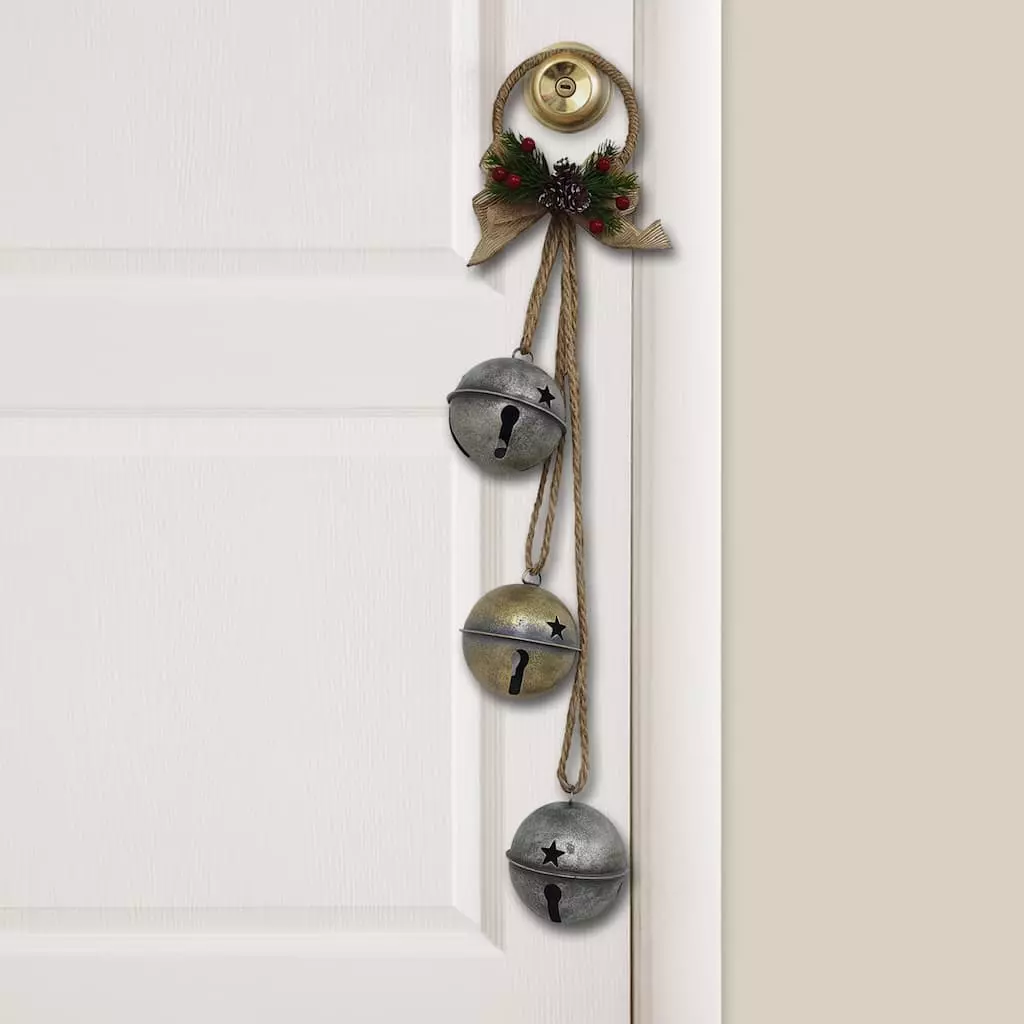Cheapest ???? 24" Silver and Gold 3 Bell Door Hanger by Ashland® ???? 4 Cheapest ???? 24" Silver and Gold 3 Bell Door Hanger by Ashland® ???? - Image 2