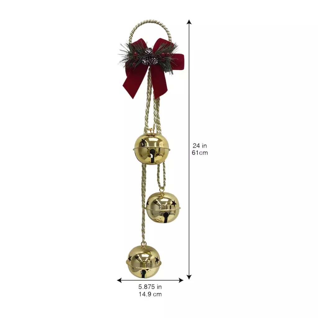 Budget ???? 24" Shiny Gold 3 Bell Door Hanger by Ashland® ???? 5 Budget ???? 24" Shiny Gold 3 Bell Door Hanger by Ashland® ???? - Image 3