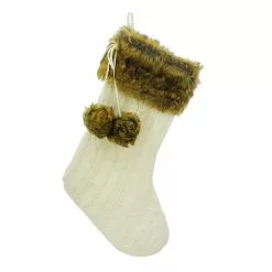 Best Pirce ✨ White Cable Knit Stocking with Faux Fur Trim by Ashland® ????