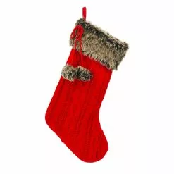 Best deal ???? Red Cable Knit Stocking with Faux Fur Trim by Ashland® ????