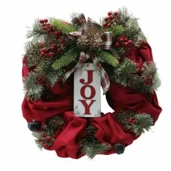 Brand new ???? 24" Red & Green Joy Burlap Wreath by Ashland® ????