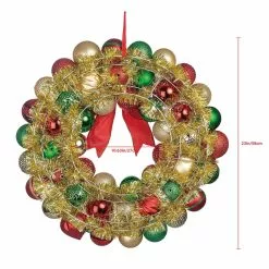 Budget ???? 23" Red, Green & Gold Ball Ornament Wall Wreath by Ashland® ???? 8 Budget ???? 23" Red, Green & Gold Ball Ornament Wall Wreath by Ashland® ???? -Ashland Sales 10699989 3