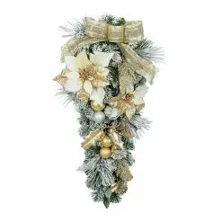 Best reviews of ✔️ 28" Poinsettia & Ornament Teardrop Swag by Ashland® ????