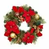 Buy ⌛ 24" Red & Gold Poinsettia & Pinecone Wreath by Ashland® ???? -Ashland Sales 10700002 1