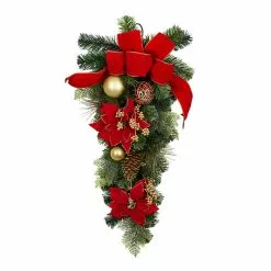 Best Pirce ???? 32" Poinsettia & Pinecone Teardrop by Ashland® ????