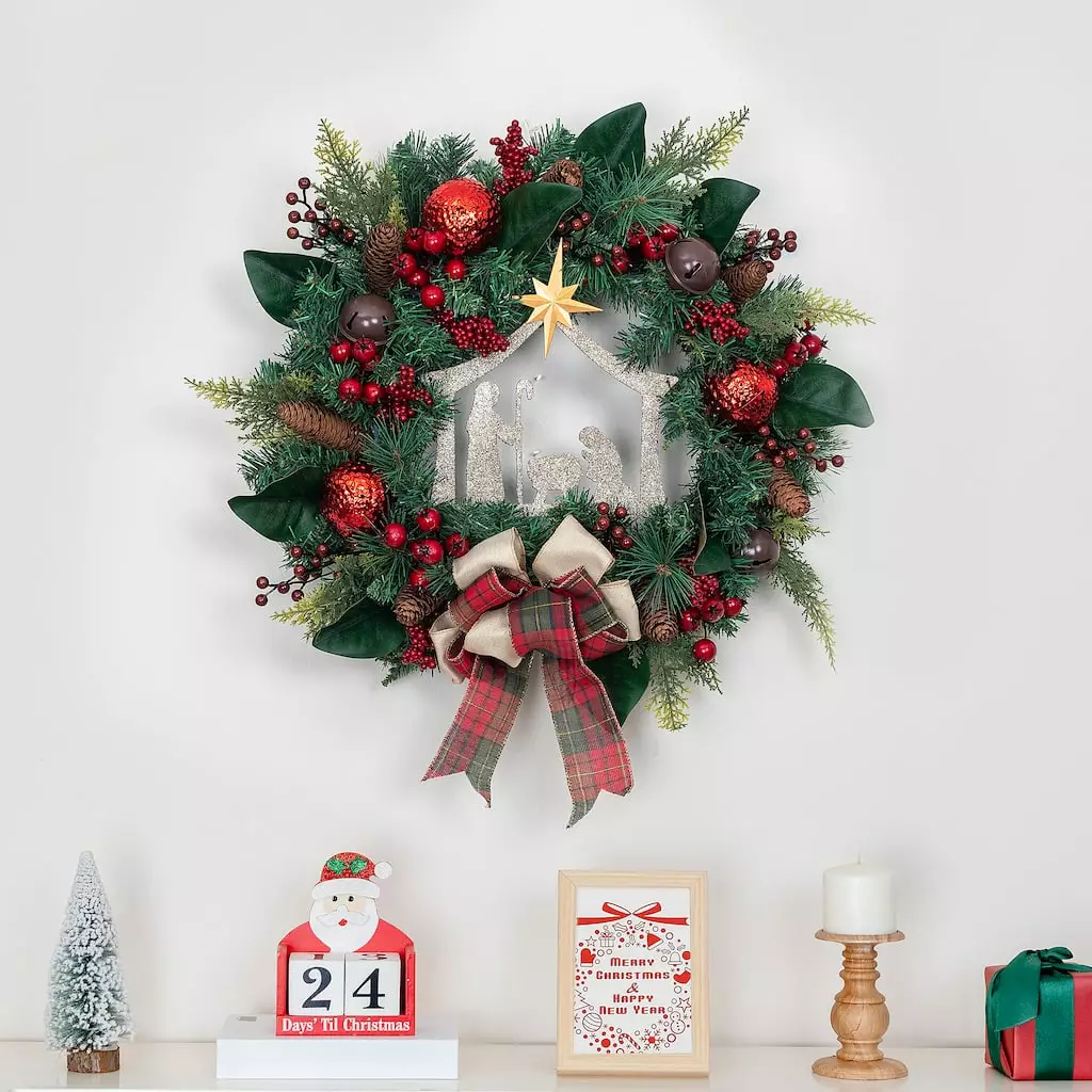 Best deal ???? 24" Church & Red Ball Ornament Pine Wreath by Ashland® ???? 6 Best deal ???? 24" Church & Red Ball Ornament Pine Wreath by Ashland® ???? - Image 4
