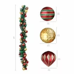 Hot Sale ???? 72" Red & Green Ornament Garland by Ashland® ???? -Ashland Sales 10700053 3