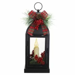 New ⭐ 12" Black Metal Lantern With LED Lights by Ashland® ????
