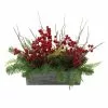 Deals ???? Pine & Berry Arrangement In Wooden Box by Ashland® ✔️ -Ashland Sales 10700074 1