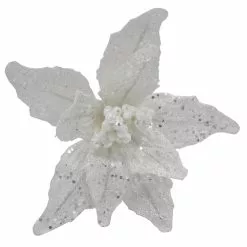 New ???? White Glitter Poinsettia Pick by Ashland® ???? -Ashland Sales 10700099 3
