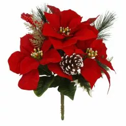 Flash Sale ???? Mixed Red Poinsettia & Pinecone Bush by Ashland® ????