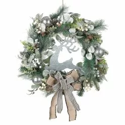 Deals ???? 24" Deer Sign Pine & Berry Wreath by Ashland® ????