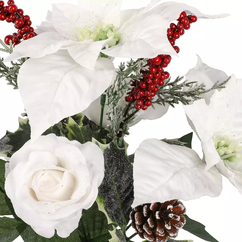 Best Pirce ⭐ Mixed Rose, Poinsettia, Pinecone & Berry Bouquet by Ashland® ???? 4 Best Pirce ⭐ Mixed Rose, Poinsettia, Pinecone & Berry Bouquet by Ashland® ???? - Image 2