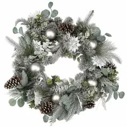 Best deal ???? 24" Flocked Pine, Snowflakes & Ornaments Wreath by Ashland® ❤️