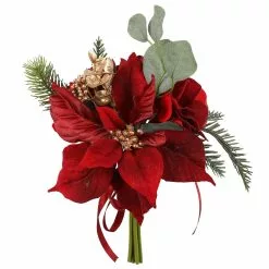 Wholesale ???? Dark Red Poinsettia, Rose & Eucalyptus Bundle by Ashland® ????
