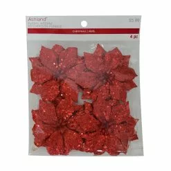 Top 10 ???? 3.5" Glittery Red Poinsettia Accents by Ashland®, 4ct. ⭐