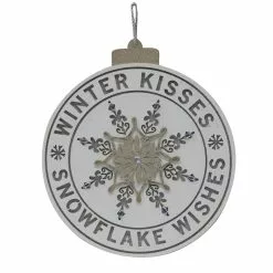 Brand new ???? Winter Kisses, Snowflake Wishes Round Wall Sign by Ashland® ????
