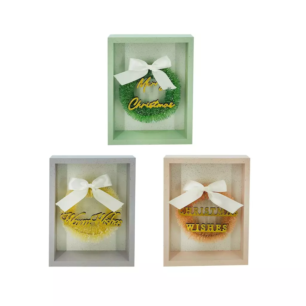 Outlet ✨ Assorted 7" ???? Christmas Wreath Tabletop Block Accent by Ashland® ???? 3 Outlet ✨ Assorted 7" ???? Christmas Wreath Tabletop Block Accent by Ashland® ????