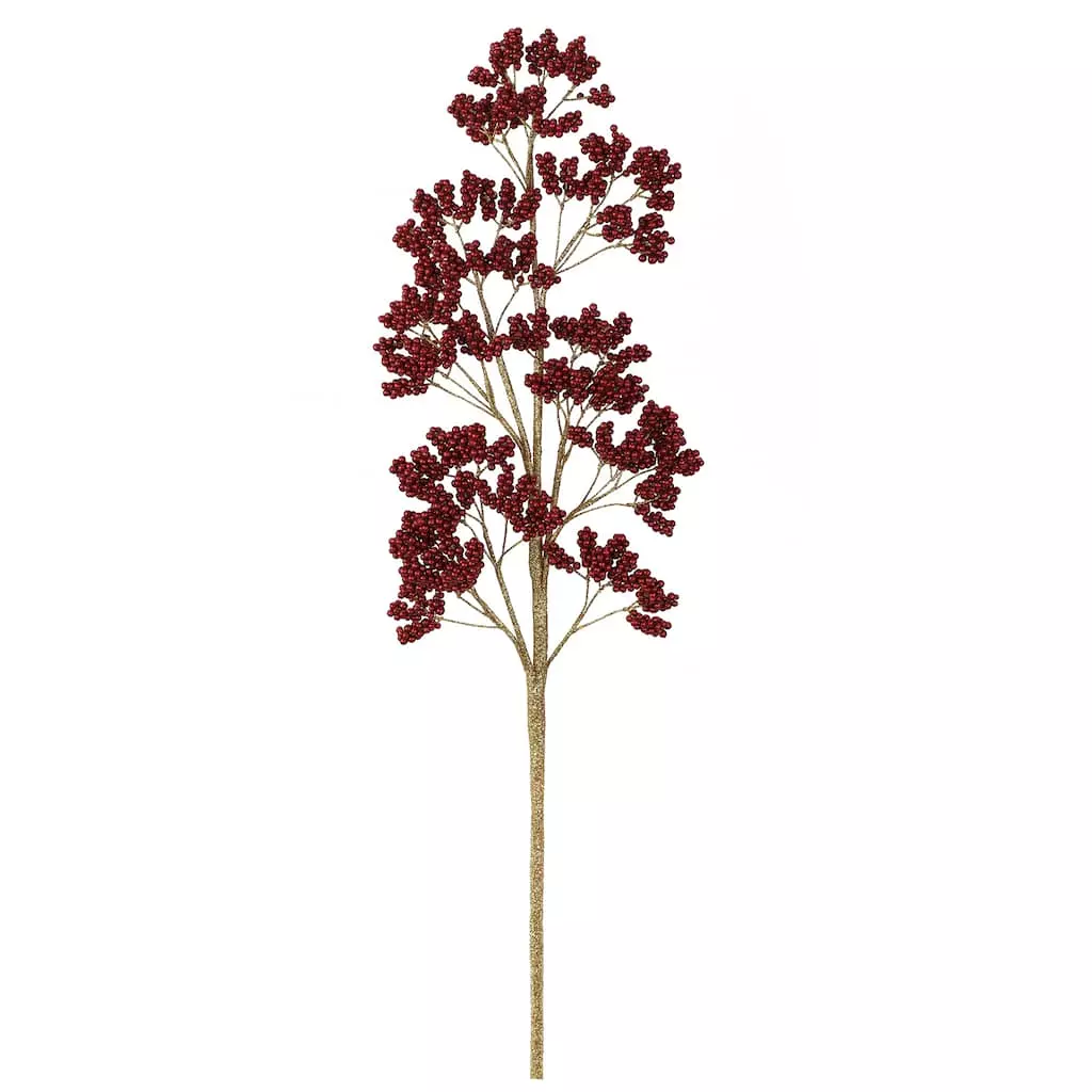 Brand new ✔️ Red Micro Berries with Glittery Gold Stem by Ashland® ???? 3 Brand new ✔️ Red Micro Berries with Glittery Gold Stem by Ashland® ????