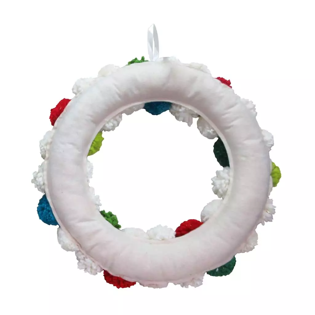 New ???? 17.7" Pom-Pom ???? Christmas Wall Wreath by Ashland® ???? 4 New ???? 17.7" Pom-Pom ???? Christmas Wall Wreath by Ashland® ???? - Image 2