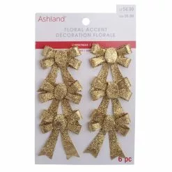 Coupon ???? Gold Glitter Bows, 6ct. by Ashland® ???? Christmas ????