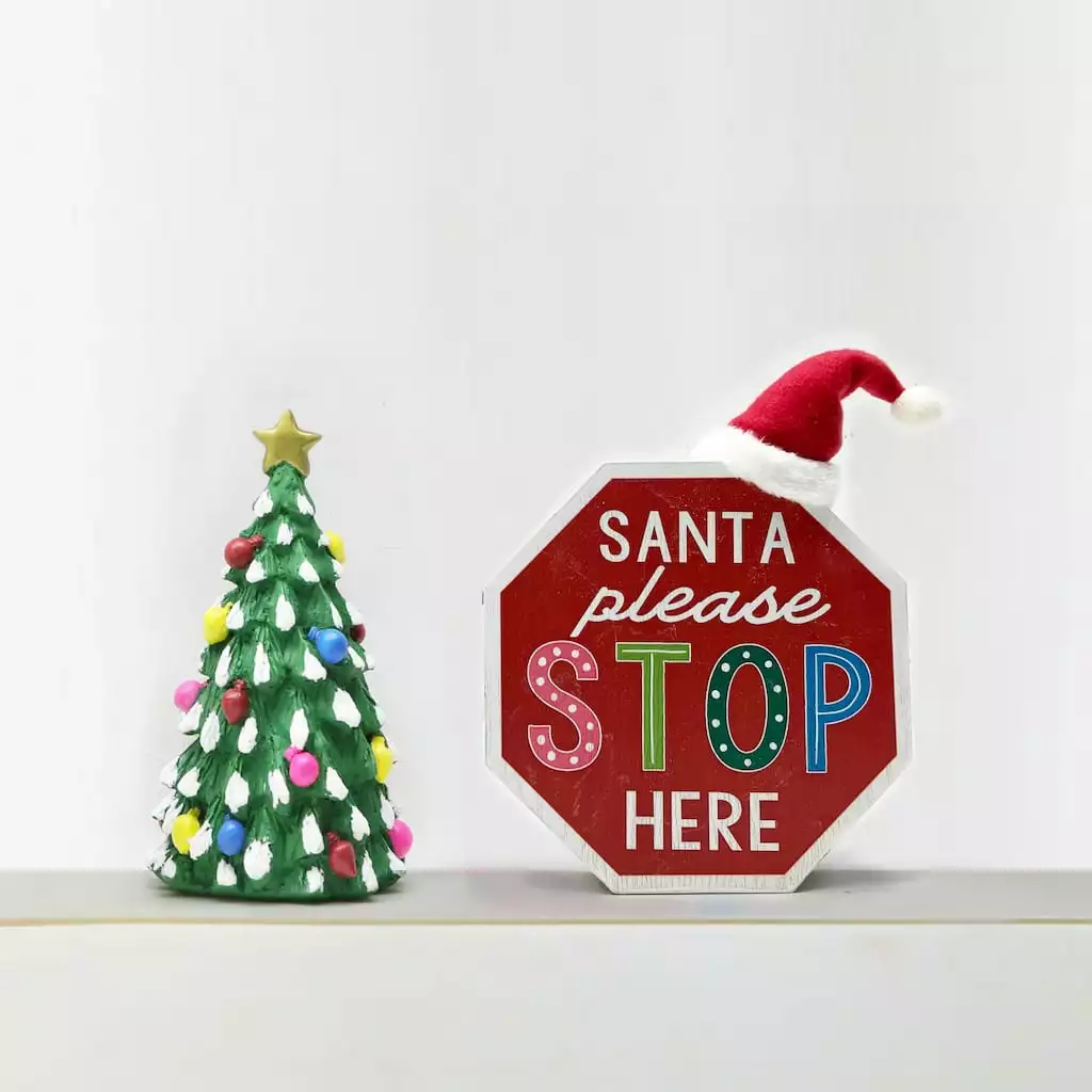Buy ⌛ 8.5" Santa Stop Here Tabletop Sign by Ashland® ???? 4 Buy ⌛ 8.5" Santa Stop Here Tabletop Sign by Ashland® ???? - Image 2