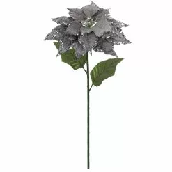 Wholesale ???? Glittery Silver Poinsettia Stem by Ashland® ????