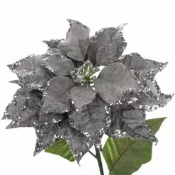 Wholesale ???? Glittery Silver Poinsettia Stem by Ashland® ???? -Ashland Sales 10701312 3